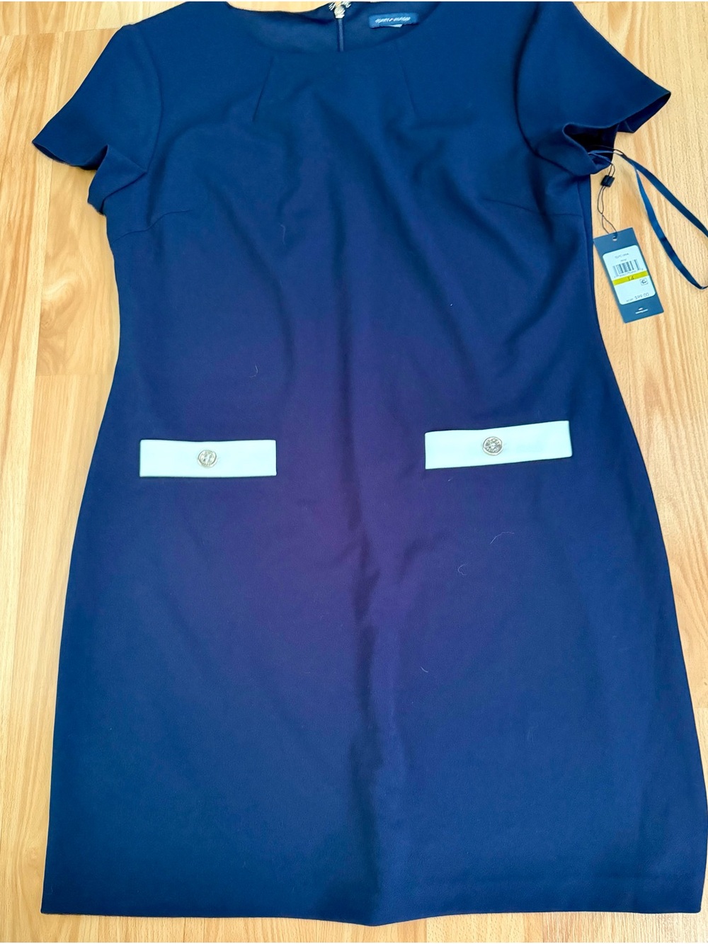 Tommy Hilfiger Navy Dress with White Pocket Tabs